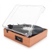 1byone Belt-Drive 3-Speed Stereo Turntable with Built in Speakers, Natural Wood (471NA-0003)