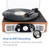 1byone Belt-Drive 3-Speed Stereo Turntable with Built in Speakers, Natural Wood (471NA-0003)