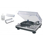 Audio-Technica AT-LP120-USB Direct-Drive Professional Turntable in Silver bundled with the AT-6012 record cleaner kit