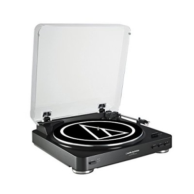 Audio Technica AT-LP60BK Fully Automatic Belt-Drive Stereo Turntable, Black