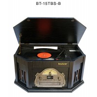 7-in-1 Boytone BT-15TBSB Classic Turntable Stereo System, Vinyl Record Player, AM/FM, CD, Cassette, USB, SD slot. 2 Built-in Speaker, Remote Contro...