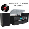 7-in-1 Boytone BT-24DJB Turntable with Bluetooth Connection, 3 Speed 33, 45, 78 Rpm, CD, Cassette Player AM, FM USB, SD Slot, Aux Input. Encoding V...