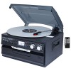 7-in-1 Boytone BT-24DJB Turntable with Bluetooth Connection, 3 Speed 33, 45, 78 Rpm, CD, Cassette Player AM, FM USB, SD Slot, Aux Input. Encoding V...