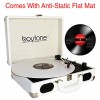 Boytone BT-101WT Bluetooth Turntable Briefcase Record player AC-DC, Built in Rechargeable Battery, 2 Stereo Speakers 3-speed, LCD Display, FM Radio...