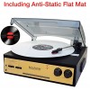 Boytone BT-13G with Bluetooth Connection 3-Speed Stereo Turntable Belt Drive 33/45/78 RPM, 2 built in Speakers AM/FM Stereo Radio, 3.5mm Headphone ...