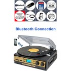 Boytone BT-27G-C Bluetooth connection 3-Speed Stereo Turntable, 2 built in Speakers Digital LCD Display AM/FM Radio, USB/SD/AUX+ Cassette/MP3 & WMA...