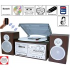 Boytone BT-28SPS, Bluetooth Classic Style Record Player Turntable with AM/FM Radio, Cassette Player, CD Player, 2 Separate Stereo Speakers, Record ...