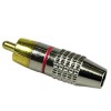 RCA Plug Solderless, Conwork 2-Pack RCA Male Plug Screws Audio Video In-Line Jack Adapter Gold Plated