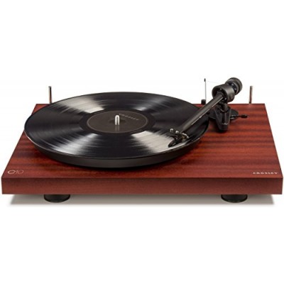 Crosley C10A-MA Hardwood Turntable with Low Vibration Synchronous Motor, Mahogany