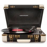 Crosley CR6019A-BK Executive Portable USB Turntable with Software for Ripping & Editing Audio, Black & White