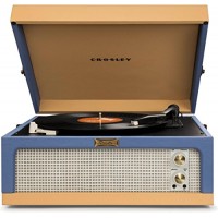 Crosley CR6234A-BT Dansette Junior Portable Turntable with Aux-In, Blue/Tan