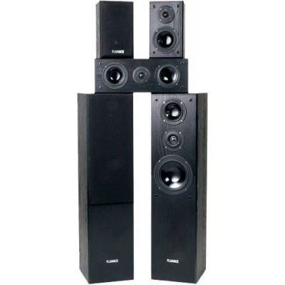 Fluance AVHTB Surround Sound Home Theater 5.0 Channel Speaker System including Three-way Floorstanding Towers, Center and Rear Speakers