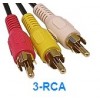 iMBAPrice RCA M/Mx3 Audio/Video Cable Gold Plated - Audio Video RCA Cable (3-RCA - 12 Feet)