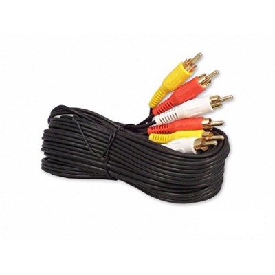 iMBAPrice RCA M/Mx3 Audio/Video Cable Gold Plated - Audio Video RCA Cable (3-RCA - 12 Feet)