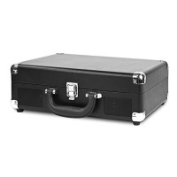 Innovative Technology Nostalgic 3-Speed Vintage Suitcase Turntable, Black