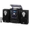 Jensen JMC1250 Bluetooth 3-Speed Stereo Turntable and 3 CD Changer with Dual Cassette Deck