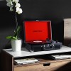 Musitrend Bluetooth Turntable Portable Suitcase Vinyl Records Player with Built-in Speakers, USB/SD Recorder, Rechargable battery, Headphone Jack, ...