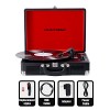 Musitrend Bluetooth Turntable Portable Suitcase Vinyl Records Player with Built-in Speakers, USB/SD Recorder, Rechargable battery, Headphone Jack, ...