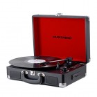 Musitrend Bluetooth Turntable Portable Suitcase Vinyl Records Player with Built-in Speakers, USB/SD Recorder, Rechargable battery, Headphone Jack, ...