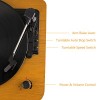 Musitrend LP 3-Speed Turntable with Built-in Stereo Speakers, Vintage Style Record Player Support Vinyl-To-MP3 Recording, RCA Output, Natural Wood