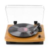 Musitrend LP 3-Speed Turntable with Built-in Stereo Speakers, Vintage Style Record Player Support Vinyl-To-MP3 Recording, RCA Output, Natural Wood