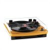 Musitrend LP 3-Speed Turntable with Built-in Stereo Speakers, Vintage Style Record Player Support Vinyl-To-MP3 Recording, RCA Output, Natural Wood