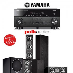 Yamaha AVENTAGE RX-A760BL 7.2-Channel Network A/V Receiver + Polk Audio TSi 500 + Polk Audio TSi 200 + Polk Audio CS10 + Polk Audio PSW110 - 5.1 Ho...