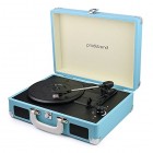 Vintage Portable Turntable - 3 Speed Record Player Suitcase - Built In Stereo Speaker and Battery - 1/8” Stereo Headphone Jack, Aux Input, RCA Outp...