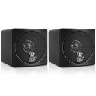 Pyle Home PCB3BK 3-Inch 100-Watt Mini Cube Bookshelf Speakers - Pair (Black) (Pair)