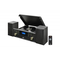 Pyle PPTCM80BTGR Vintage Retro Classic Style Bluetooth Turntable Speaker System with Vinyl/MP3 Recording