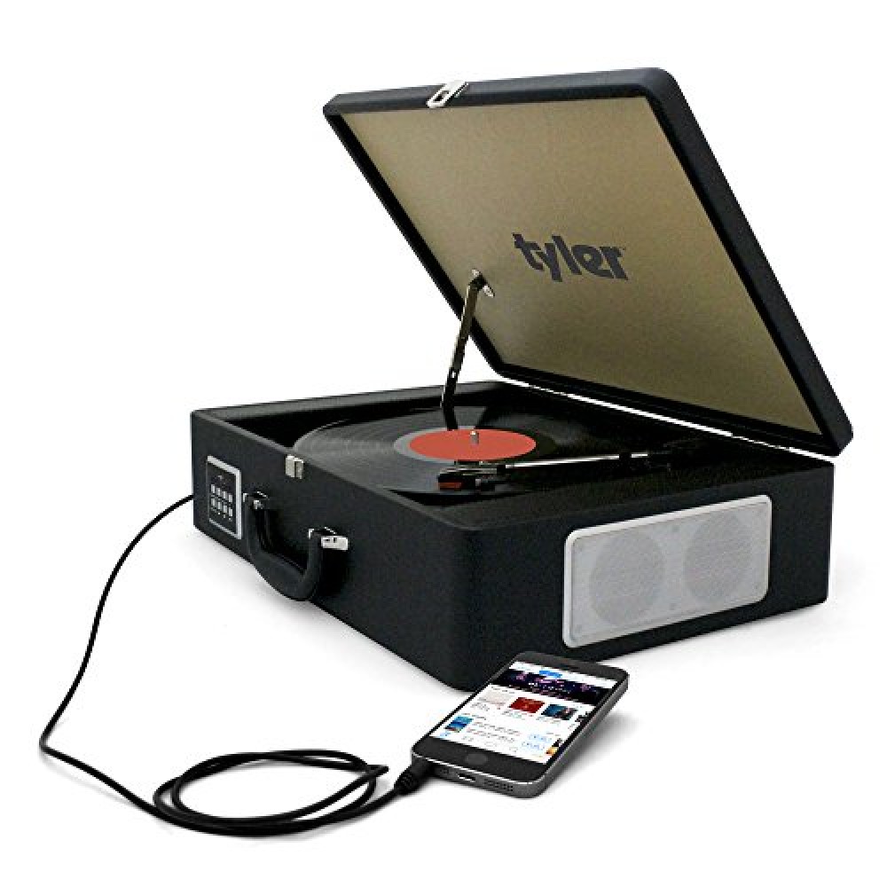 Tyler Bluetooth Briefcase Vinyl Record Player Classic Turntable Stereo ...