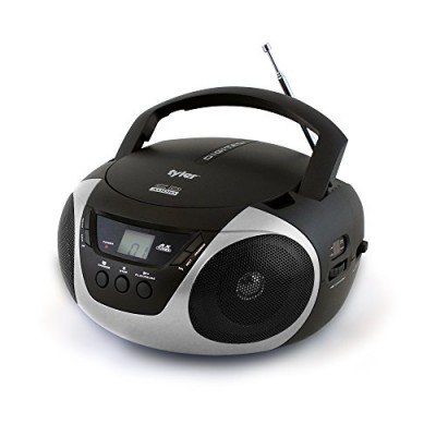 Tyler Portable Sport Stereo CD Player TAU101-SL with AM/FM Radio and Aux & Headphone Jack Line-In (Silver)