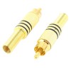 uxcell 10Pcs Gold Plated RCA Audio Video Male Connector Metal Spring Adapter